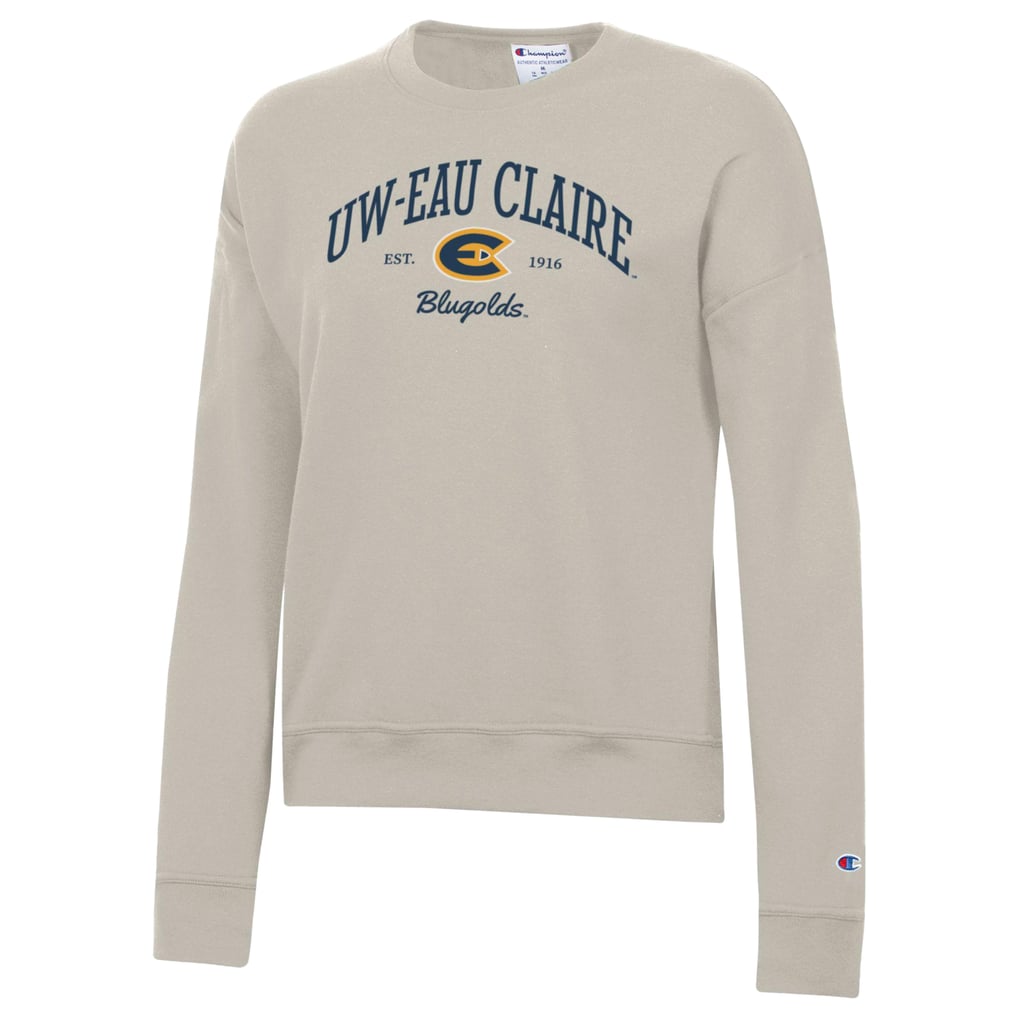  Wisconsin Eau Claire Blugolds Champion Women's Powerblend Pullover Sweatshirt - Oatmeal